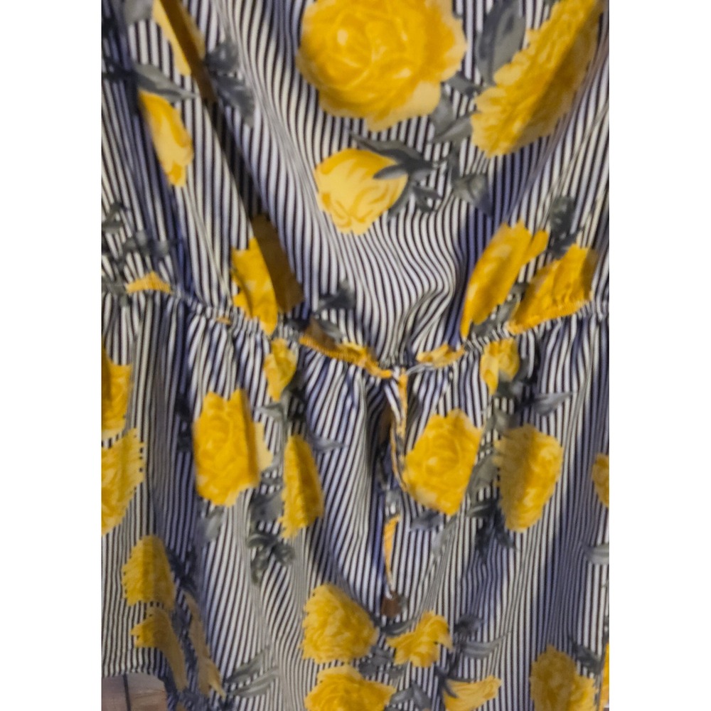 Hint Of Blush Off The Shoulder Striped Floral Dress Women's Size XL Bell Sleeves - Picture 3 of 11